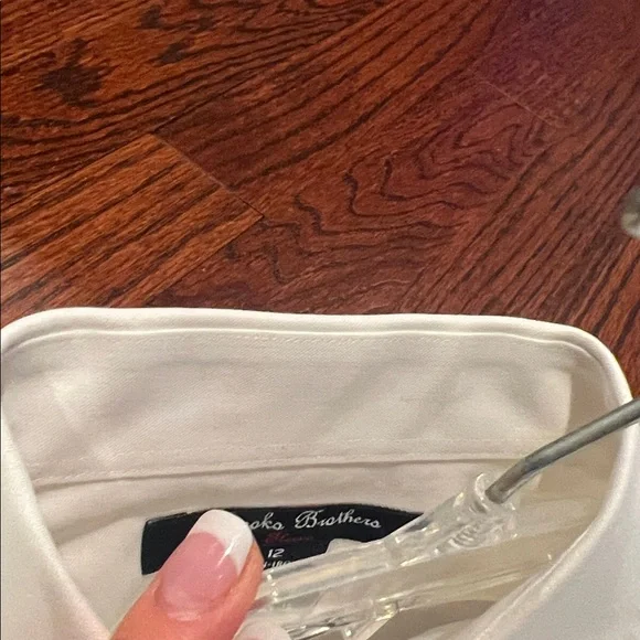 Boys Brooks Brothers French Cuff Dress Shirt Size 12 Non-Iron - Picture 6 of 10